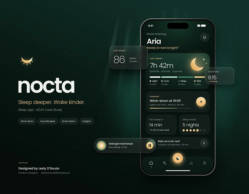 Nocta — Sleep App | UI/UX Case Study
